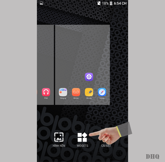Chọn Widgets